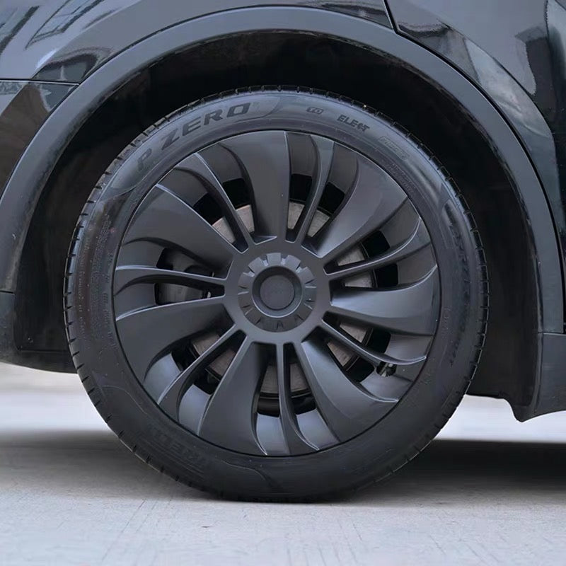 ARMOR MAT  Matte Black Gemini 19-inch hubcap kit, Fits Tesla Model Y –  TeraStop